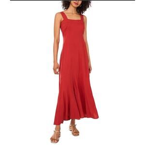 NWT Vince Camuto Lobster Red Square Neck Sleeveless Shift Maxi Dress Sz 3X